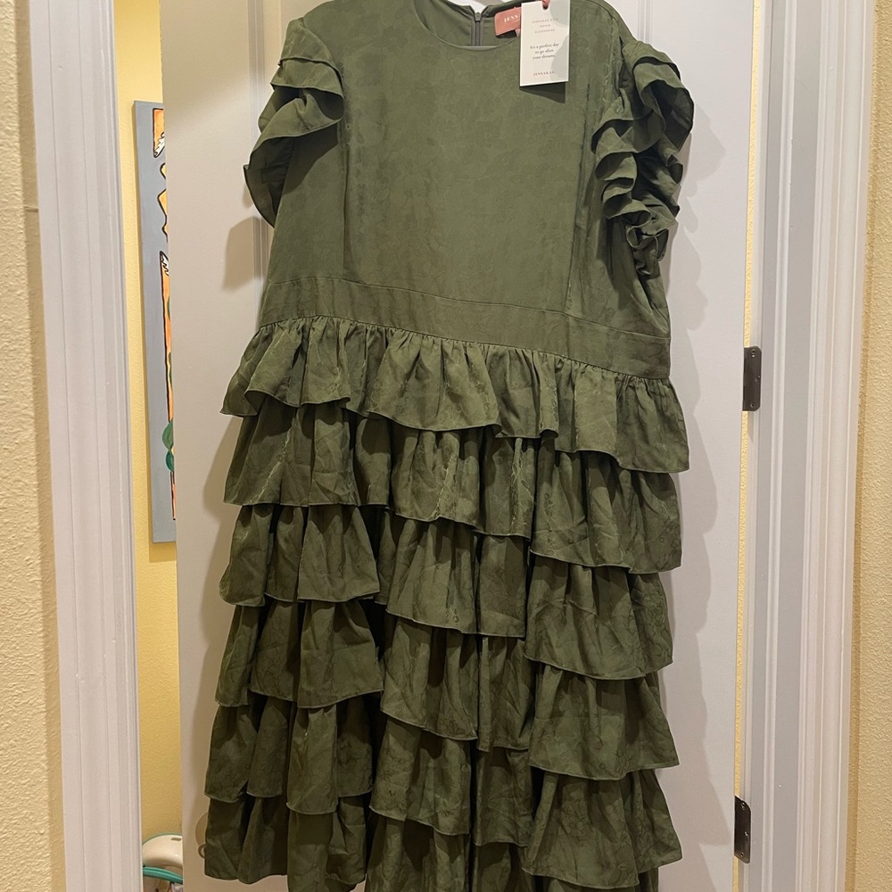 Green Ruffled charming JessaKae dress